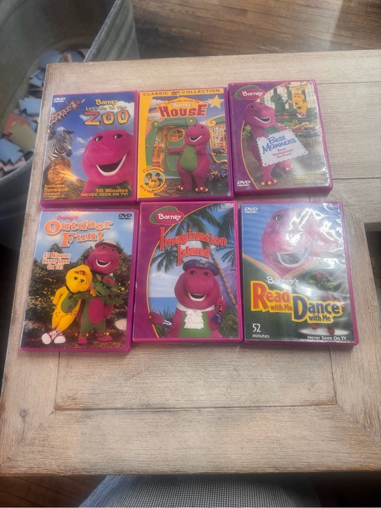 Barney Other - Lot Of 6 Vintage Used Barney DVDs From 2000-2004